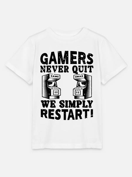 Gamers Never Quit Outfit - Stanley/Stella Kinder T-Shirt MINI CREATOR - Weiß