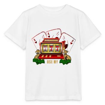 Casino Gambling Slot Machine à sous Jeu de cartes - T-shirt bio MINI CREATOR Stanley/Stella Enfant - blanc - Devant - Maike (125cm)