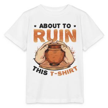 Argile de poterie en ruine - T-shirt bio MINI CREATOR Stanley/Stella Enfant - blanc - Devant - Maike (125cm)