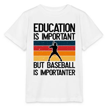 Bildung Ist Wichtig, Aber Baseball Ist wichtiger - Stanley/Stella Kinder T-Shirt MINI CREATOR  - Weiß - Vorne - Maike (125cm)