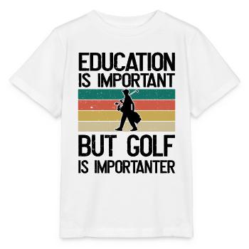 Bildung ist wichtig, aber Golf ist wichtiger - Stanley/Stella Kinder T-Shirt MINI CREATOR  - Weiß - Vorne - Maike (125cm)
