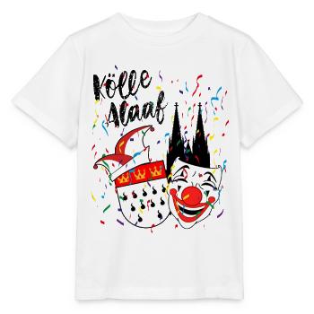 Karneval Kostüm Kölle Alaaf Herz Köln Clown - Stanley/Stella Kinder T-Shirt MINI CREATOR  - Weiß - Vorne - Maike (125cm)