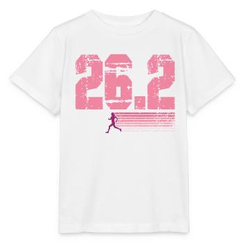 Run 26.2 mile marathon challenge - Stanley/Stella MINI CREATOR Kids’ T-Shirt - white - Front - Maike (125cm)