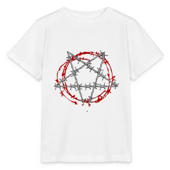 Satan Belzébuth Diable Gothique Pentagramme Mystique - T-shirt bio MINI CREATOR Stanley/Stella Enfant - blanc - Devant - Maike (125cm)