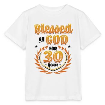 Religious by God for 30 years - Stanley/Stella MINI CREATOR Kids’ T-Shirt - white - Front - Maike (125cm)