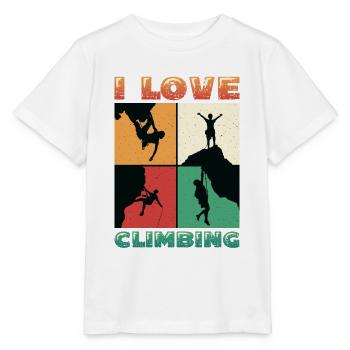 I love rock climbing, rock climbing - Stanley/Stella MINI CREATOR Kids’ T-Shirt - white - Front - Maike (125cm)