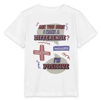 Minus- Und Pluszeichen, Mathe-Wortspiel - Stanley/Stella Kinder T-Shirt MINI CREATOR  - Weiß - Vorne - Maike (125cm)