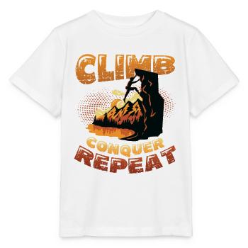 Climbing, conquering, repeating, mountaineering - Stanley/Stella MINI CREATOR Kids’ T-Shirt - white - Front - Maike (125cm)