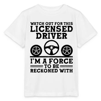 Driving License Passed New Driver Permit Driving S - Stanley/Stella MINI CREATOR Kids’ T-Shirt - white - Front - Maike (125cm)