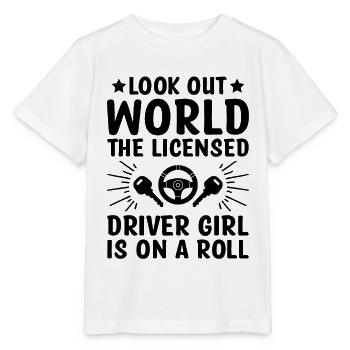 Driving License Passed New Driver Permit Driving S - Stanley/Stella MINI CREATOR Kids’ T-Shirt - white - Front - Maike (125cm)