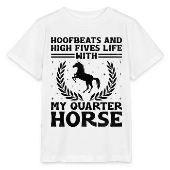 American Quarter Horse Equestrian Horse Lover Hors - T-shirt bio MINI CREATOR Stanley/Stella Enfant - blanc - Devant - Maike (125cm)