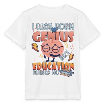 Je suis né génie - T-shirt bio MINI CREATOR Stanley/Stella Enfant - blanc - Devant - Maike (125cm)
