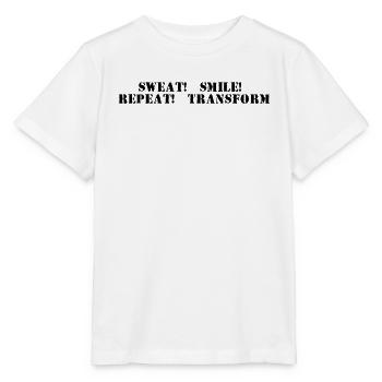 Fitness - Sweat, smile, repeat, transform - Stanley/Stella MINI CREATOR Kids’ T-Shirt - white - Front - Maike (125cm)