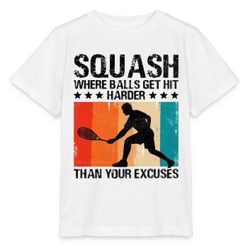 Squashspieler Squash Tennisspieler Raquetball Spor - Stanley/Stella Kinder T-Shirt MINI CREATOR  - Weiß - Vorne - Maike (125cm)