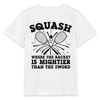 Squashspieler Squash-Tennisspieler Raquetball-Spor - Stanley/Stella Kinder T-Shirt MINI CREATOR  - Weiß - Vorne - Maike (125cm)