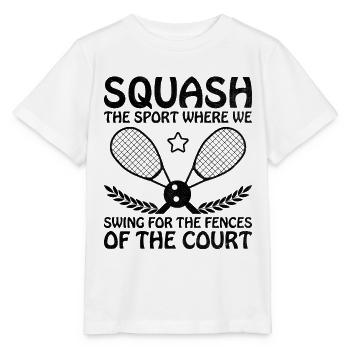 Joueur de squash Joueur de squash Joueur de tennis Raquetball Spor - T-shirt bio MINI CREATOR Stanley/Stella Enfant - blanc - Devant - Maike (125cm)