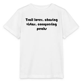 Randonnée - Amoureux des sentiers, à la poursuite des panoramas, à la conquête - T-shirt bio MINI CREATOR Stanley/Stella Enfant - blanc - Devant - Maike (125cm)
