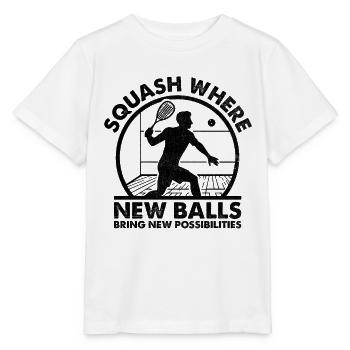 Squashspieler Squash-Tennisspieler Raquetball-Spor - Stanley/Stella Kinder T-Shirt MINI CREATOR  - Weiß - Vorne - Maike (125cm)