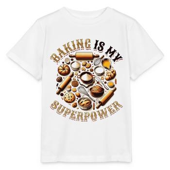 Baking Superpower Bäcker Nachtisch Konditor - Stanley/Stella Kinder T-Shirt MINI CREATOR  - Weiß - Vorne - Maike (125cm)