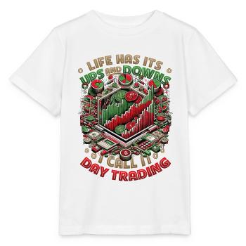 Aktien Börse Trading Chart - Lustiges Daytrader - Stanley/Stella Kinder T-Shirt MINI CREATOR  - Weiß - Vorne - Maike (125cm)