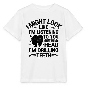 Mais dans ma tête, je perce des dents dentiste dentaire D - T-shirt bio MINI CREATOR Stanley/Stella Enfant - blanc - Devant - Maike (125cm)