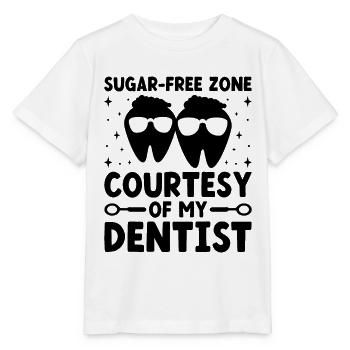 Sugar Free Zone Courtesy Of My Dentist Dental Dent - Stanley/Stella MINI CREATOR Kids’ T-Shirt - white - Front - Maike (125cm)
