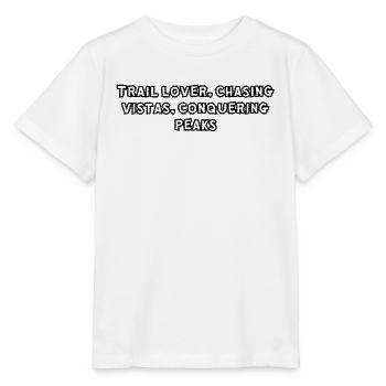Randonnée - Amoureux des sentiers, à la poursuite des panoramas, à la conquête - T-shirt bio MINI CREATOR Stanley/Stella Enfant - blanc - Devant - Maike (125cm)