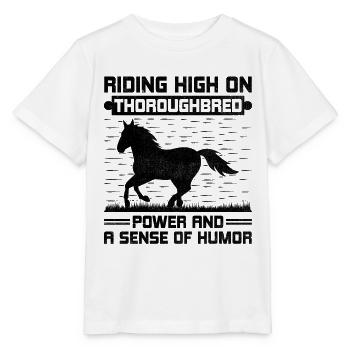 Courses de chevaux pur-sang Équitation Chevaux équestres - T-shirt bio MINI CREATOR Stanley/Stella Enfant - blanc - Devant - Maike (125cm)