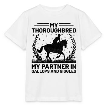 Courses de chevaux pur-sang Équitation Chevaux équestres - T-shirt bio MINI CREATOR Stanley/Stella Enfant - blanc - Devant - Maike (125cm)