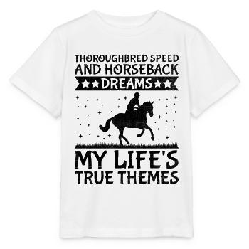 Courses de chevaux pur-sang Équitation Chevaux équestres - T-shirt bio MINI CREATOR Stanley/Stella Enfant - blanc - Devant - Maike (125cm)