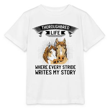 Vollblut Pferderennen Reiten Reitpferde - Stanley/Stella Kinder T-Shirt MINI CREATOR  - Weiß - Vorne - Maike (125cm)