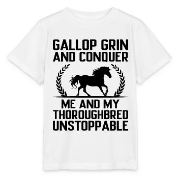 Courses de chevaux pur-sang Équitation Chevaux équestres - T-shirt bio MINI CREATOR Stanley/Stella Enfant - blanc - Devant - Maike (125cm)
