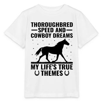 Courses de chevaux pur-sang Équitation Chevaux équestres - T-shirt bio MINI CREATOR Stanley/Stella Enfant - blanc - Devant - Maike (125cm)