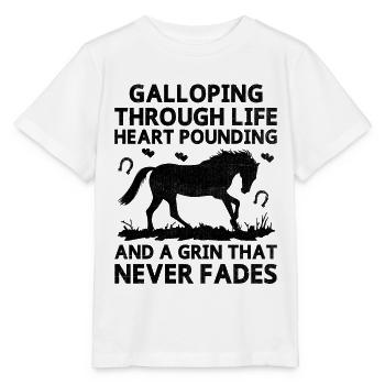 Courses de chevaux pur-sang Équitation Chevaux équestres - T-shirt bio MINI CREATOR Stanley/Stella Enfant - blanc - Devant - Maike (125cm)