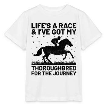 Vollblut Pferderennen Reiten Reiterpferde - Stanley/Stella Kinder T-Shirt MINI CREATOR  - Weiß - Vorne - Maike (125cm)