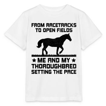 Vollblut Pferderennen Reiten Reiterpferde - Stanley/Stella Kinder T-Shirt MINI CREATOR  - Weiß - Vorne - Maike (125cm)