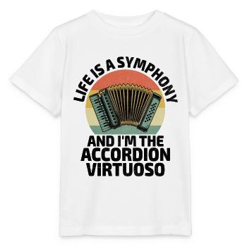 Life Is A Symphony And I'm The Accordion Virtuoso - Stanley/Stella MINI CREATOR Kids’ T-Shirt - white - Front - Maike (125cm)