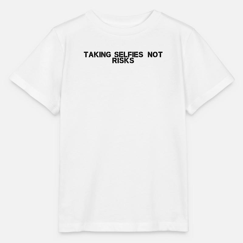Wandern - Taking selfies, not risks - Stanley/Stella Kinder T-Shirt MINI CREATOR  - Weiß