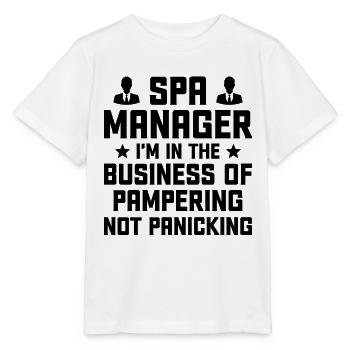 SPA Manager Job Wellness Funny SPA Management Sayi - Stanley/Stella MINI CREATOR Kids’ T-Shirt - white - Front - Maike (125cm)