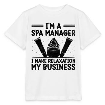 Gestionnaire de SPA Emploi Bien-être Drôle Gestion de SPA Sayi - T-shirt bio MINI CREATOR Stanley/Stella Enfant - blanc - Devant - Maike (125cm)