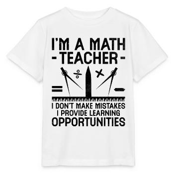 Mathelehrer Schullehrer Lustige Mathelehrer S - Stanley/Stella Kinder T-Shirt MINI CREATOR  - Weiß - Vorne - Maike (125cm)
