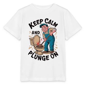Lustiges Sanitär Abwasser Pömpel für einen - Stanley/Stella Kinder T-Shirt MINI CREATOR  - Weiß - Vorne - Maike (125cm)