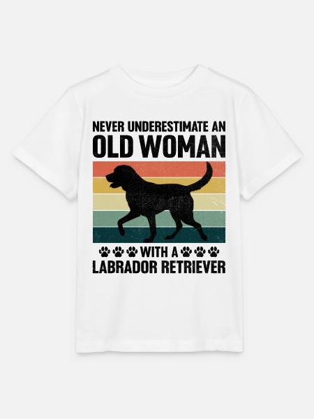 Unterschätzen Sie niemals eine alte Frau mit einem Labrador R - Stanley/Stella Kinder T-Shirt MINI CREATOR  - Weiß