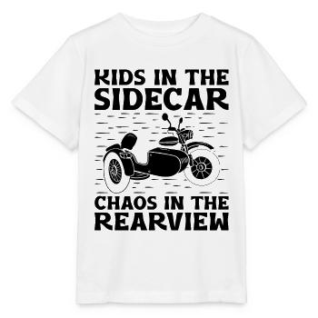 Enfants dans le side-car Chaos dans le rétroviseur Motorcyc - T-shirt bio MINI CREATOR Stanley/Stella Enfant - blanc - Devant - Maike (125cm)