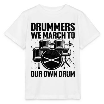 Tambours Nous Marchons À Notre Propre Tambour Tambour Tambour Tambour - T-shirt bio MINI CREATOR Stanley/Stella Enfant - blanc - Devant - Maike (125cm)