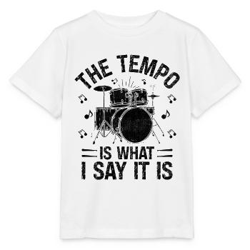 Le tempo est ce que je dis, c’est tambour - T-shirt bio MINI CREATOR Stanley/Stella Enfant - blanc - Devant - Maike (125cm)