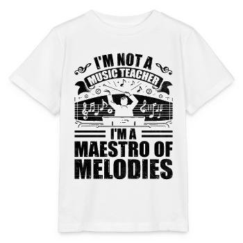 Je ne suis pas un professeur de musique, je suis un maestro des mélodies - T-shirt bio MINI CREATOR Stanley/Stella Enfant - blanc - Devant - Maike (125cm)