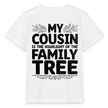 Mon cousin est le point culminant de l’arbre généalogique - T-shirt bio MINI CREATOR Stanley/Stella Enfant - blanc - Devant - Maike (125cm)