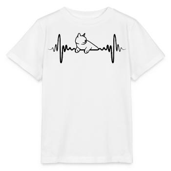 Katze Herzlinie - Stanley/Stella Kinder T-Shirt MINI CREATOR  - Weiß - Vorne - Maike (125cm)