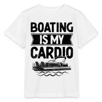 Bootfahren ist mein Cardio-Paddelboot - Stanley/Stella Kinder T-Shirt MINI CREATOR  - Weiß - Vorne - Maike (125cm)